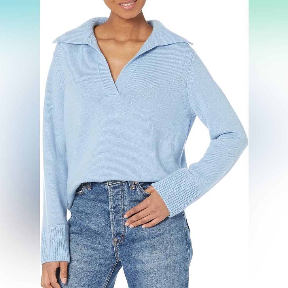 NWT VINCE Johnny Collar Wool Blend Easy
Sweater